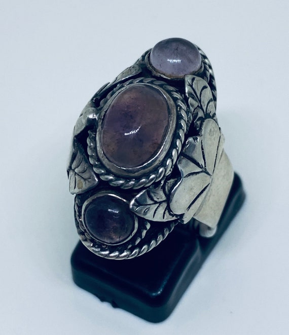 Sterling Silver & Amethyst Poison Ring (Rare )