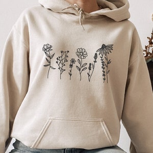 Flower Sweatshirt, Flower Hoodie, Women Hoodie, Sweatshirts Hoodies,Plus Size,Flower Girl Gifts, Floral Gift, Girlfriend Gift