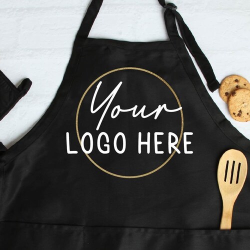 Logo Apronpersonalized Apron With Pockets Custom Apron Mens Etsy