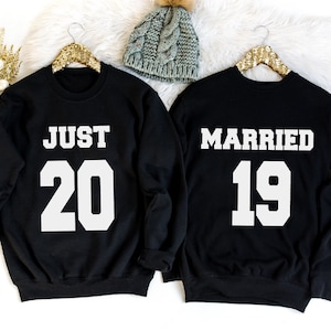 Just Married Sweats, Honeymoon Hoodie, Couples Sweats, Wedding Hoodie, Engagement Gift, Bride and Groom Gift, Matching Hoodie, Couple Set