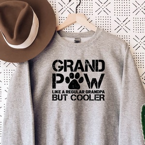 Sudadera Grand Paw, Sudadera para Abuelo Canino, Sudadera suave y cómoda Paw Paw, Sudadera personalizada para abuelo canino con el nombre de tu mascota.