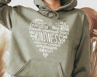 Sweat-shirt Kindness Heart, Sweat-shirt pour enseignant, Sweat-shirt pour enseignant, Sweat-shirt pour travailleur social, Sweat-shirt à capuche Kindness Heart, Sweat-shirt pour conseiller, Sweat-shirt à capuche pour enseignant, 5xl