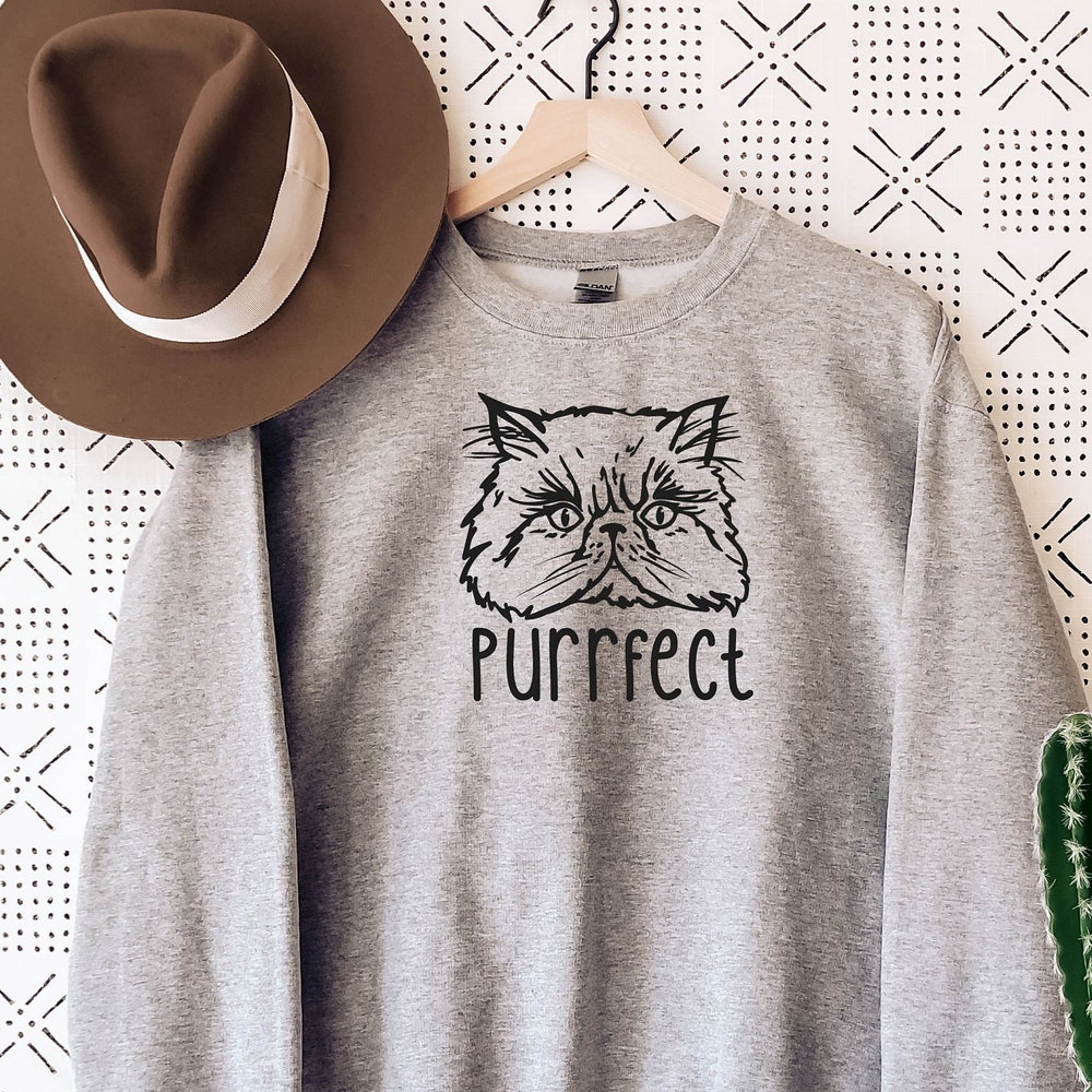 Persian Cat Sweatshirt, Persian Perfect Cat Sweatshirt. Cat Mom Sweatshirt, Cat Lover Sweatshirts, Graphic Sweatshirt, Purrect Sweatshirt Printfushion