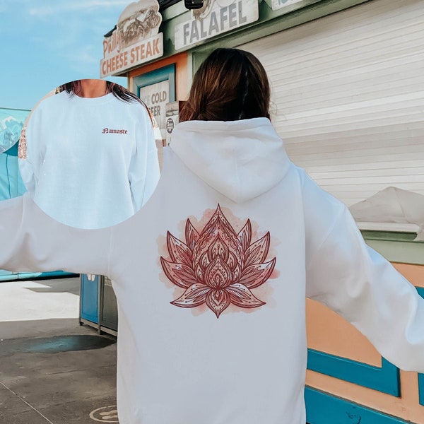 Back Print Mandala Lotus Sweat- Mandala hoodie - Lotus Sweat- Flower Sweat -Yoga hoodie - Minimalist sweat