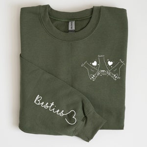 Custom Besties Sweatshirt, Best Friends Gift, Custom Sweatshirt, Best Friend Sweatshirt, Personalized Gift, Best Friend Christmas Gift