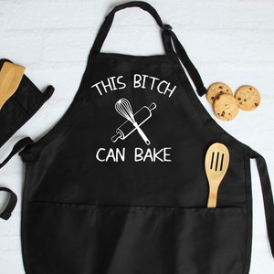 Funny Baking Apron, This girl Can Bake, Funny Aprons Apron, Offensive Apron,Fathers,Mothers Day Baking Gift, Funny Gift for Mom,Bakers Gift image 1
