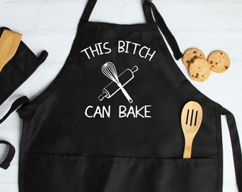 Funny Baking Apron, This girl Can Bake, Funny Aprons Apron, Offensive Apron,Fathers,Mothers Day Baking Gift, Funny Gift for Mom,Bakers Gift