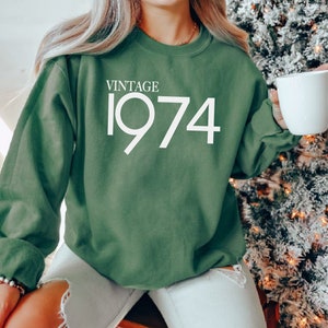 Vintage 1974 Sweatshirt, 50th Birthday Gifts, 50th Birthday Sweatshirt, 50th Birthday Party, 50th Birthday Sweatshirt, Birthday Sweatshirt