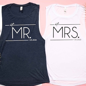 Mr & Mrs Wedding Tank Tops, Wedding, Wedding Gift, Bride Gift, Custom Wedding Gift, Personalized Gift, Personalized Tank Top, Custom TankTop