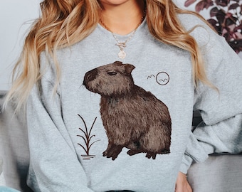 Capybara Sweatshirt, Rodent Sweatshirt, Cottagecore Sweatshirt, Funny Capybara Hoodie,  Western Hoodie, Capybara Hoodie,Capybara Gift