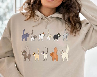 Cat Sweatshirt, Cat Butt Theme Sweatshirt, Cat Crewneck Sweatshirt,Cat Mom Gift, Cat Lover Gift, Cat Lover, Gift for Her, Mothers day Gift