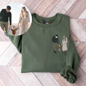 Fotoporträt Hoodie, benutzerdefiniertes Paarporträt, benutzerdefiniertes Foto, benutzerdefiniertes Porträt, benutzerdefiniertes Familienporträt, personalisierte Geschenke, benutzerdefiniertes Geschenk, Geschenke Bild 1