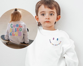 Cool Big Bro Club Sweatshirt, Cool Big Brother Sweatshirt, Brother Gift, Big Brother Announcement Sweatshirt