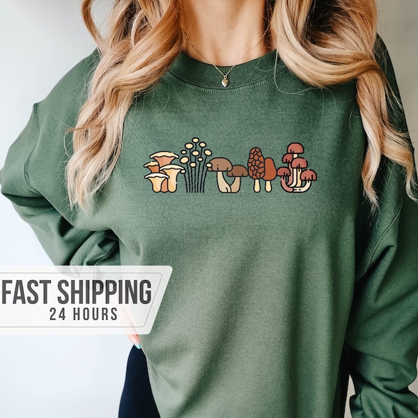 Zauberpilz Sweatshirt, Pilze Geschenk, Ästhetischer Hoodie, Geschenk für Ihn, Geschenk für Sie, Geschenk für Männer, Geschenk für Frauen, Botanische Drucke