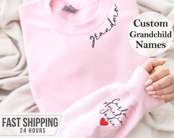 Custom Grandma Sweatshirt, Personalized Gifts, Mothers Day Gift, Gift for Grandmother, Nana Sweatshirt, Custom Sweatshirt, New Grandma Gift