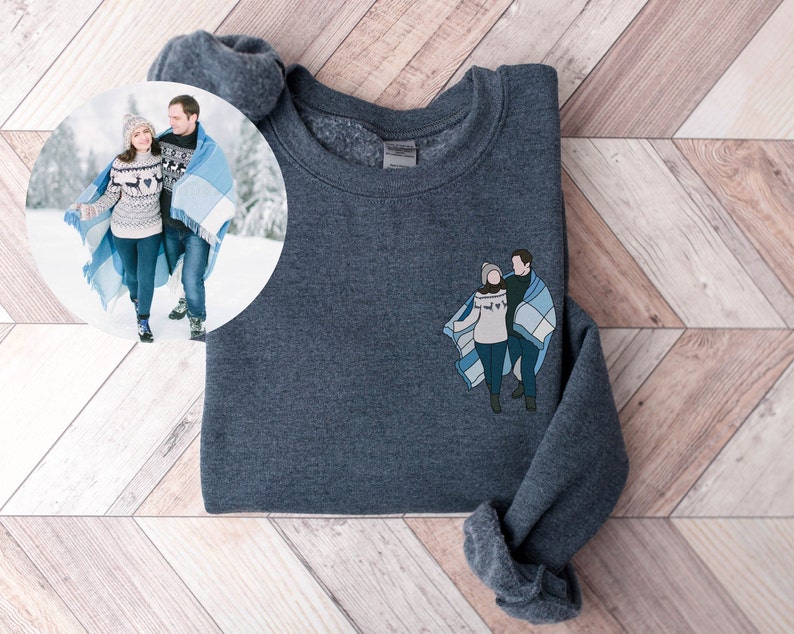 Photo Portrait Hoodie, Custom Couple Portrait, Custom Photo, Custom Portrait, Custom Family Portrait, Personalized Gifts, Custom Gift, Gifts image 3