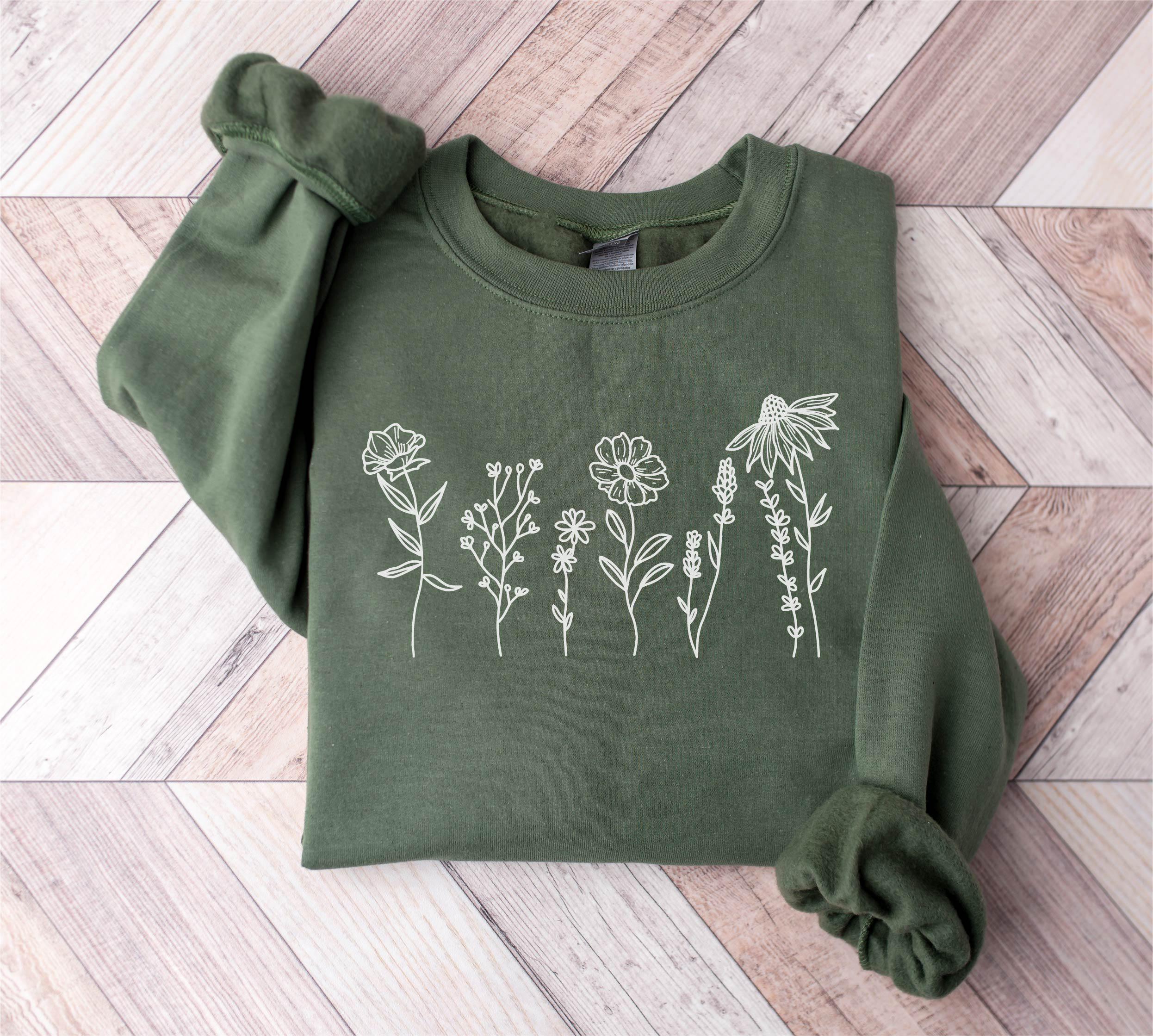 Wildflowers Sweatshirt, Floral Sweatshirt for Women, Flower Wildflowers Sweatshirt, Floral Sweatshirt for Women, Flower