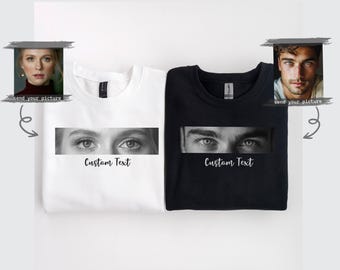 Sudadera con foto personalizada de ojos humanos: sudadera personalizada para parejas, novios, novias y esposas.
