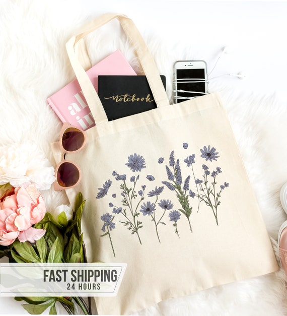 Wildflowers Tote Bag, Flower Tote Bag, Flower Girl, Cute Tote Bag, Flower Girl Gift, Girlfriend Gift Ideas, Girlfriend Gift, Christmas Gift