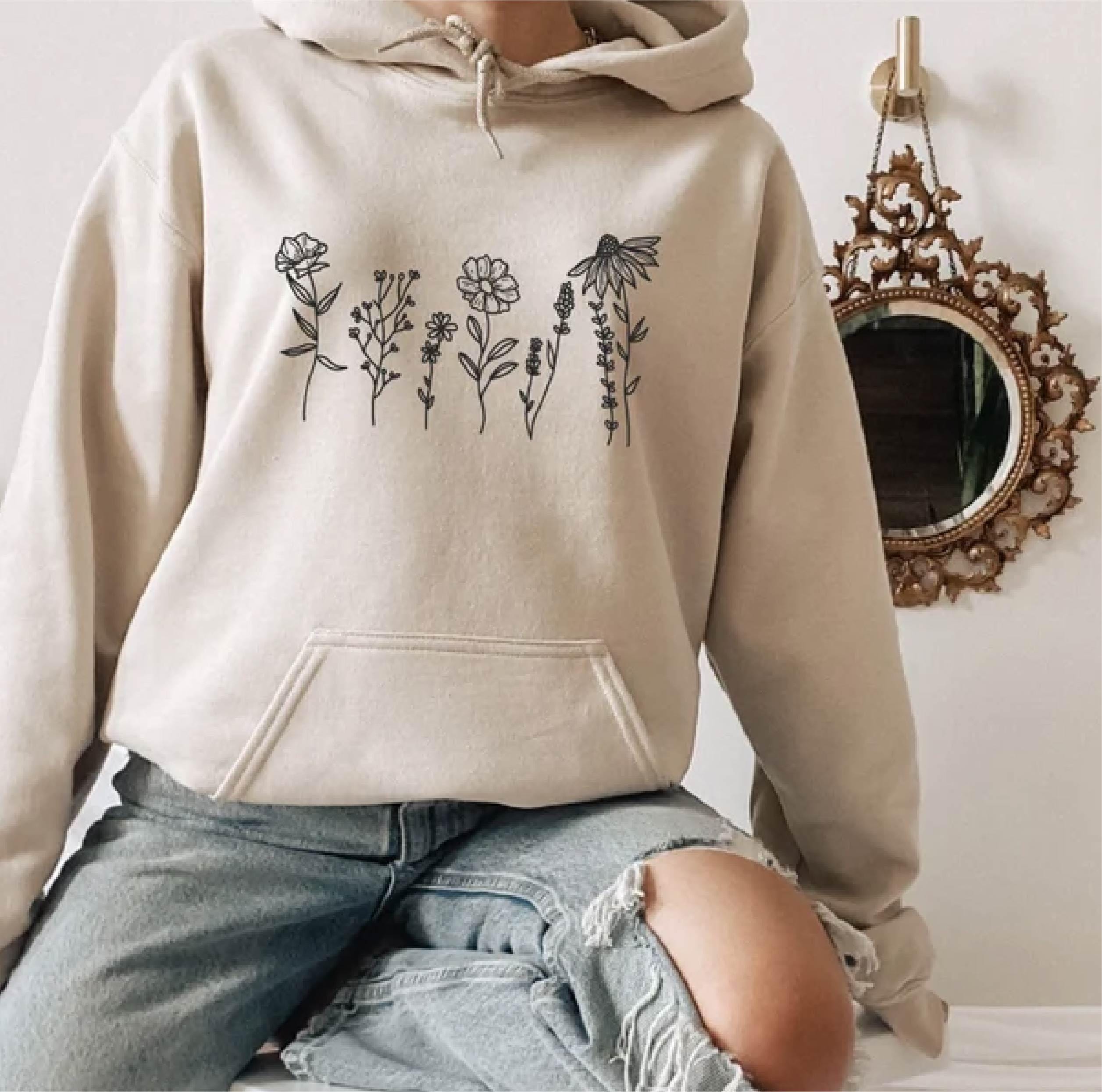 Wildflowers Sweatshirt, Floral Sweatshirt for Women, Flower