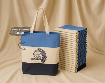 Custom Bulk Tote Bags Personalized Logo, Photo, Text: Small Business Coworkers Promotional Gift