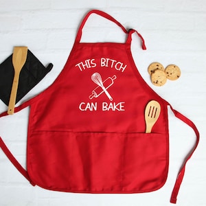 Funny Baking Apron, This girl Can Bake, Funny Aprons Apron, Offensive Apron,Fathers,Mothers Day Baking Gift, Funny Gift for Mom,Bakers Gift image 2
