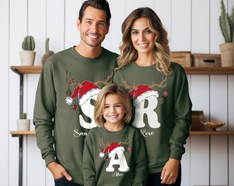 Christmas Sweatshirt, Holiday Sweatshirt, Family matching, Custom Sweatshirt, Personalized Gifts, Christmas Sweatshirt, Family Name Hoodie
