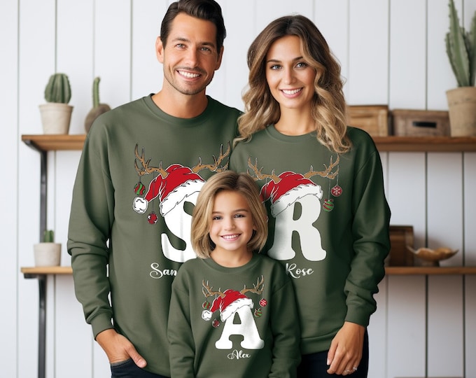 Christmas Sweatshirt, Holiday Sweatshirt, Family matching, Custom Sweatshirt, Personalized Gifts, Christmas Sweatshirt, Family Name Hoodie