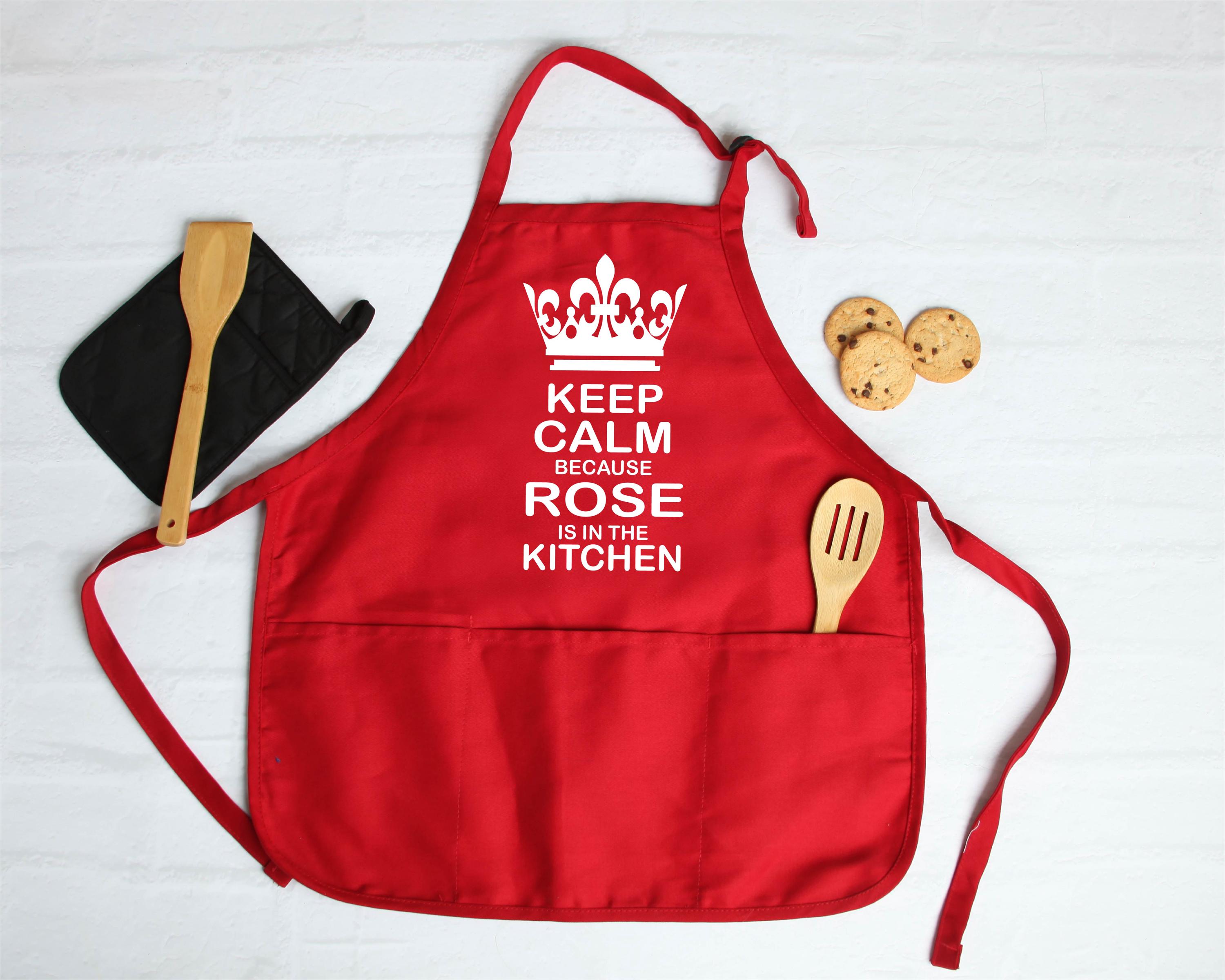 Personalized Keep Calm Apron ,kitchen Gifts for Her, Hostess