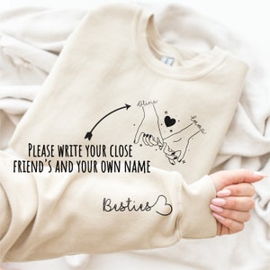 Custom Besties Sweatshirt, Best Friends Gift, Custom Sweatshirt, Best Friend Sweatshirt, Personalized Gift, Best Friend Christmas Gift