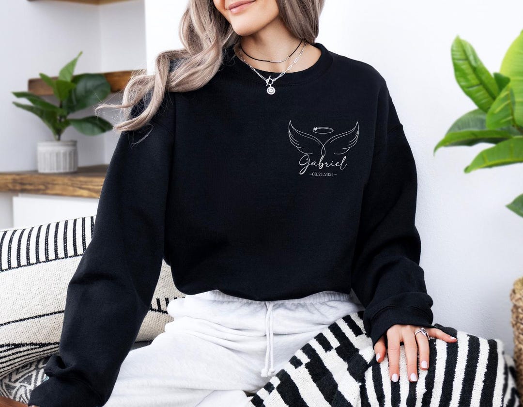 Custom Memorial Hoodie, Date and Name Sweatshirt, Rest in Peace