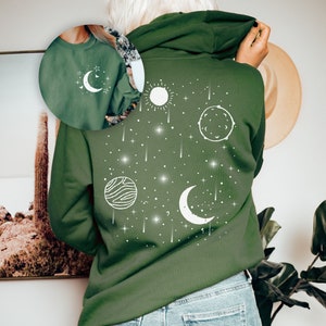 Himmlisches Sweatshirt, Mondphase Hoodie, Astrologie Sweatshirt, Mond Sweatshirt, mystisches Sweatshirt, Weltraum Sweatshirt, astrologisches Geschenk