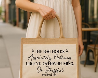 Funny Retirement Tote Bag for Women: Custom Retired Gifts, Coworkers, Mom, Friends, Family