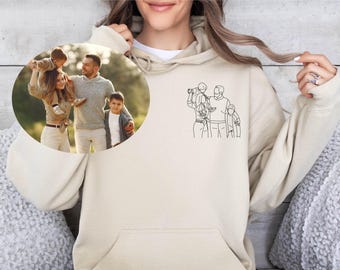 Family Portrait Sweatshirt, Custom Couple Portrait, Custom Portrait from Photo Hoodie, Couples Portrait, Couple Gifts, Personalized Gifts