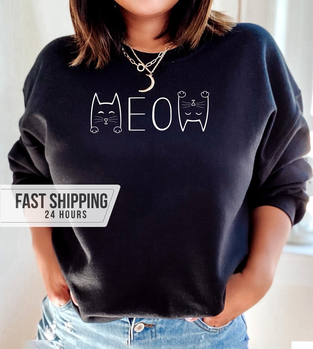 Cat Mom Sweatshirt, Meow Cat Sweatshirt, Cat Lover Sweatshirt, Cat Mama Sweatshirt, Cat Mama, Women Sweatshirt, Cute Cat Sweatshirt Printfushion