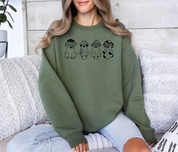 Mushroom Ghost Sweatshirt, Funny Ghost Hoodie, Hippie Hoodie, Halloween Mushroom Hoodie, Cottagecore Halloween