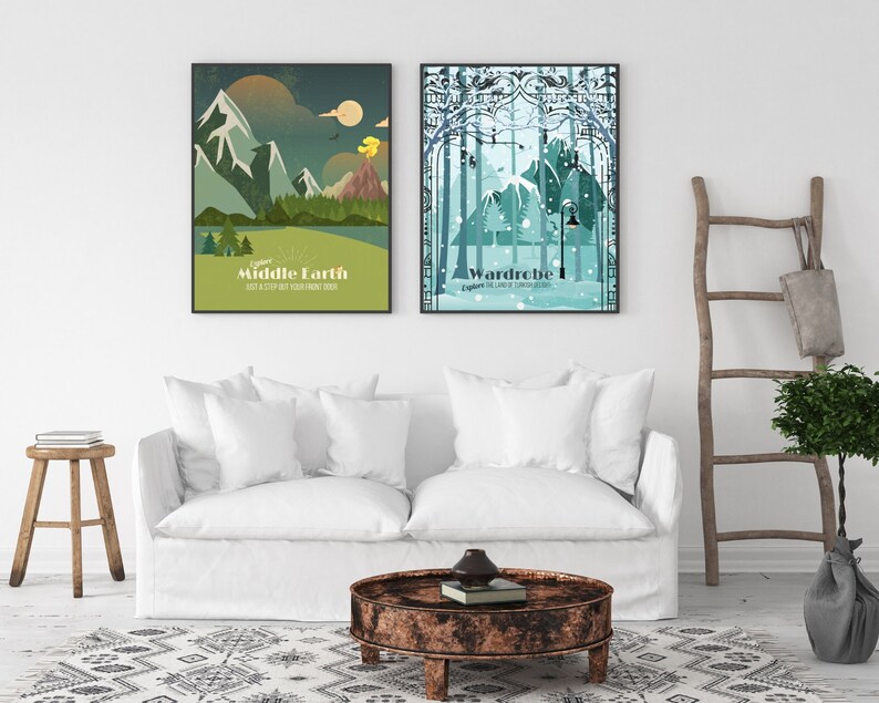 Lord of the Rings Book Vintage Travel Poster Middle Earth Downloadable ...