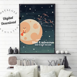 The Little Prince Vintage Travel Poster | Downloadable Print | Fox Book Art | Home Decor | Nursery, Children&#39;s Wall Art