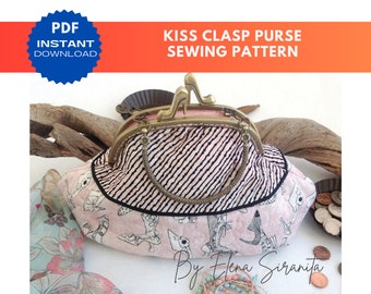 Instant Download Kiss Clasp Purse Sewing Pattern Illustrated Step by Step Instructions for Customized Purse Gift Mold and Tutorial