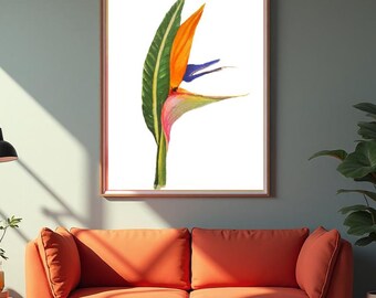 Bird of Paradise Flower Print, Watercolour Botanical Art, Matte Paper From Original Art Work