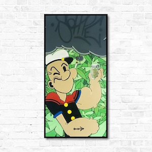 Original handmade streched canvas by SOHPE. 2023 Popeye art