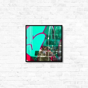 Unique abstract canvas brick and graffiti art by SOHPE. Handmade spray paint ONLY