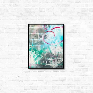 Unique abstract canvas brick and graffiti art by SOHPE. Handmade spray paint ONLY