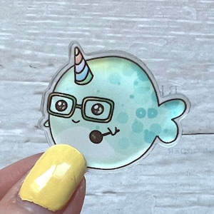 Optometry mr narwhal glasses refraction phoropter eye exam optometrist student ophthalmology gift acrylic pin