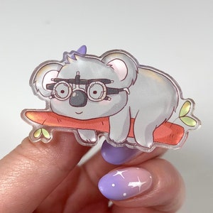 Optometry koala glasses refraction phoropter eye exam optometrist student ophthalmology gift acrylic pin