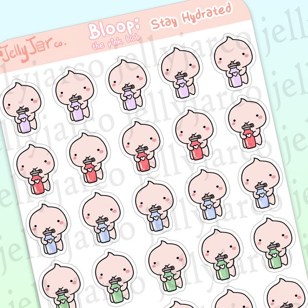 Bloop water tracker stay hydrated planner stickers