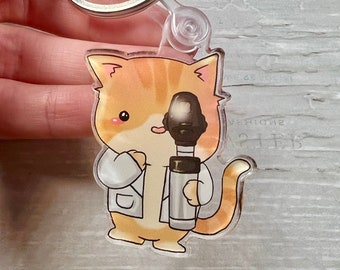 Optometry cat kitten ophthalmoscope retina eye doctor exam optometrist student ophthalmology gift acrylic keychain
