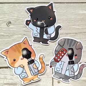 Optometrie Brille Augenoptiker niedliche Kitty Katze Tier Augenheilkunde Geschenk Aufkleber Wasserflasche Laptop Aufkleber