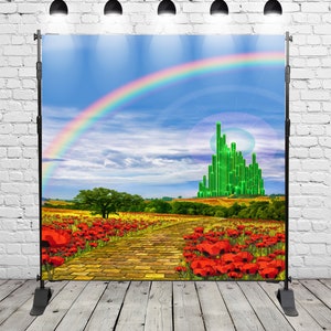 Emerald City Wizard of Oz Newborn Baby Birthday Photo Backdrops Booth Photography Yellow Brick Road Kids Studio Backgrounds for Children