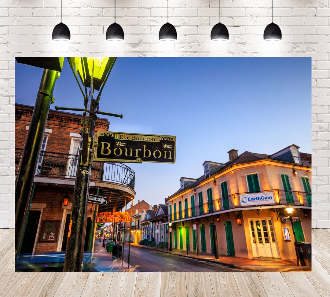 New Orleans Rue Bourbon Street Photo Backdrops Booth Mardi Etsy